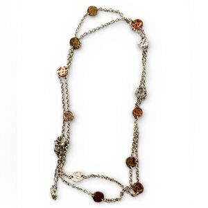 Vtg Premier Designs long silver copper rose gold tone necklace Women’s jewelry